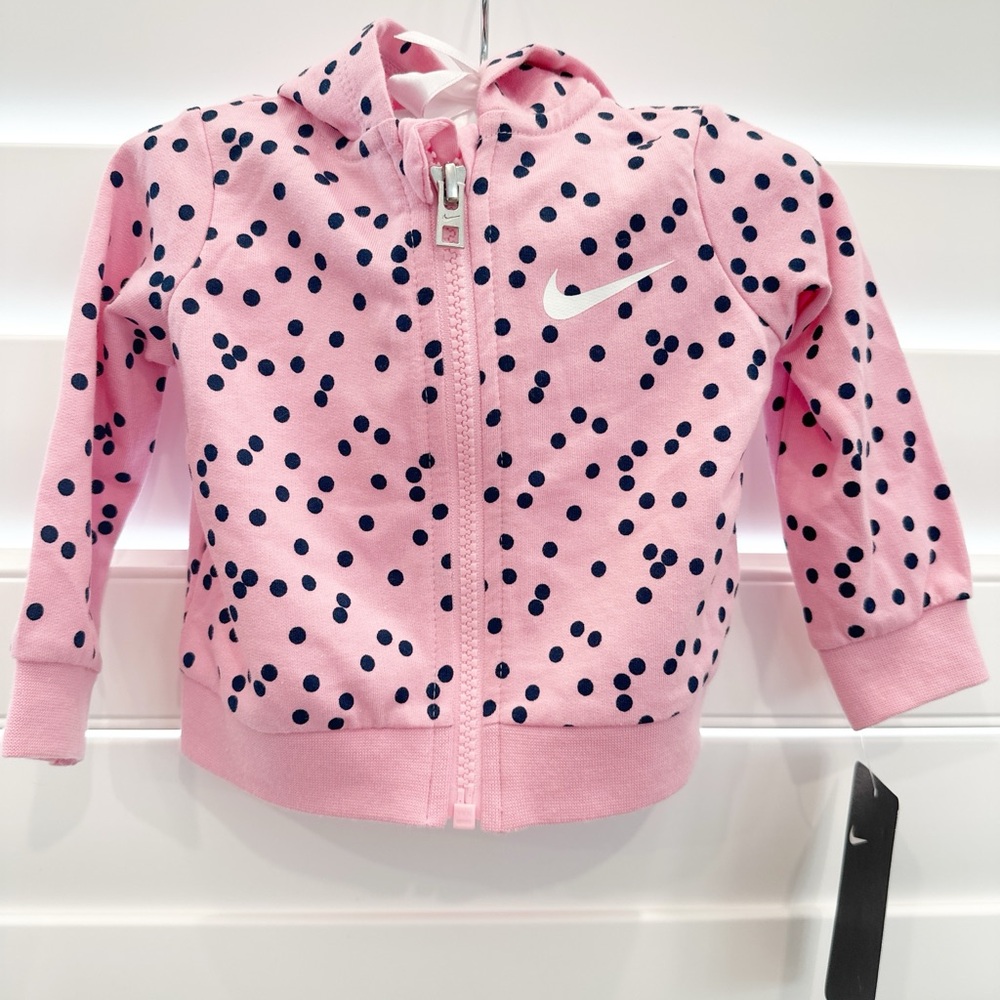 Baby Girl Nike Pink Polka Dot Hoodie